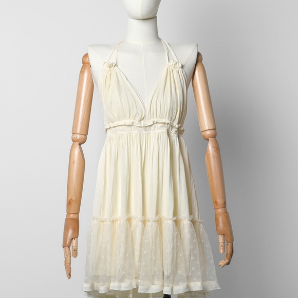**FP Cream Boho Halter Mini Dress - Picture 11 of 15